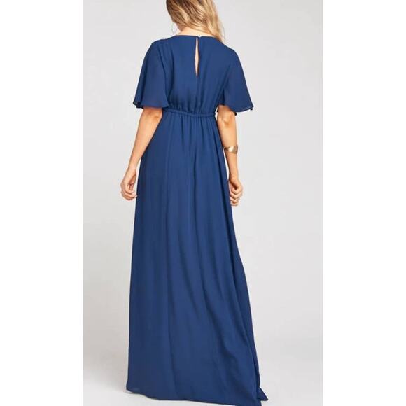 Show Me Your MuMu Emily Maxi Dress Rich Navy Crisp Small NWT - Picture 4 of 9